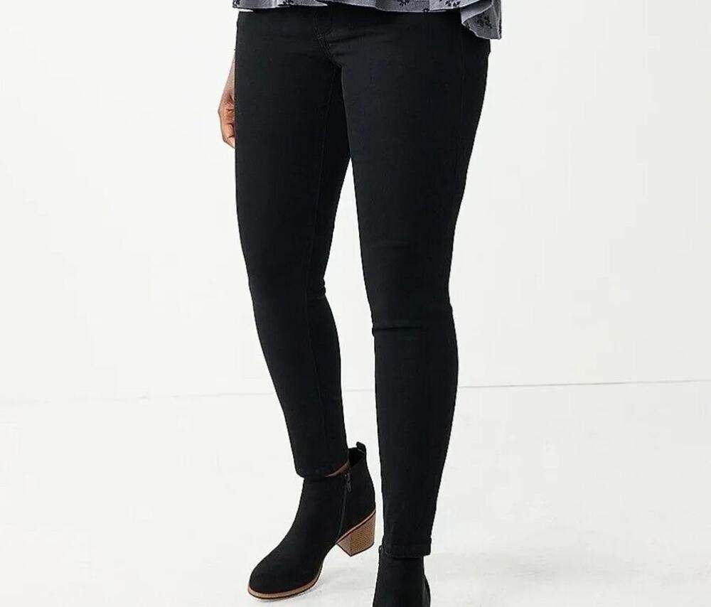 Sonoma Supersoft Denim Skinny Jeans Mid Rise Black Women's 12 Regular NWT